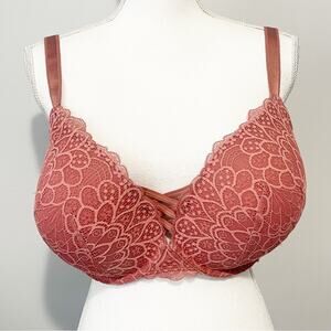 Torrid Curve pink demi bra size 40DDD lace NWT push up plunge